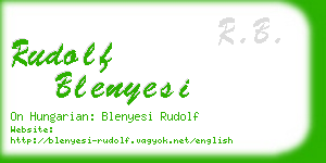 rudolf blenyesi business card